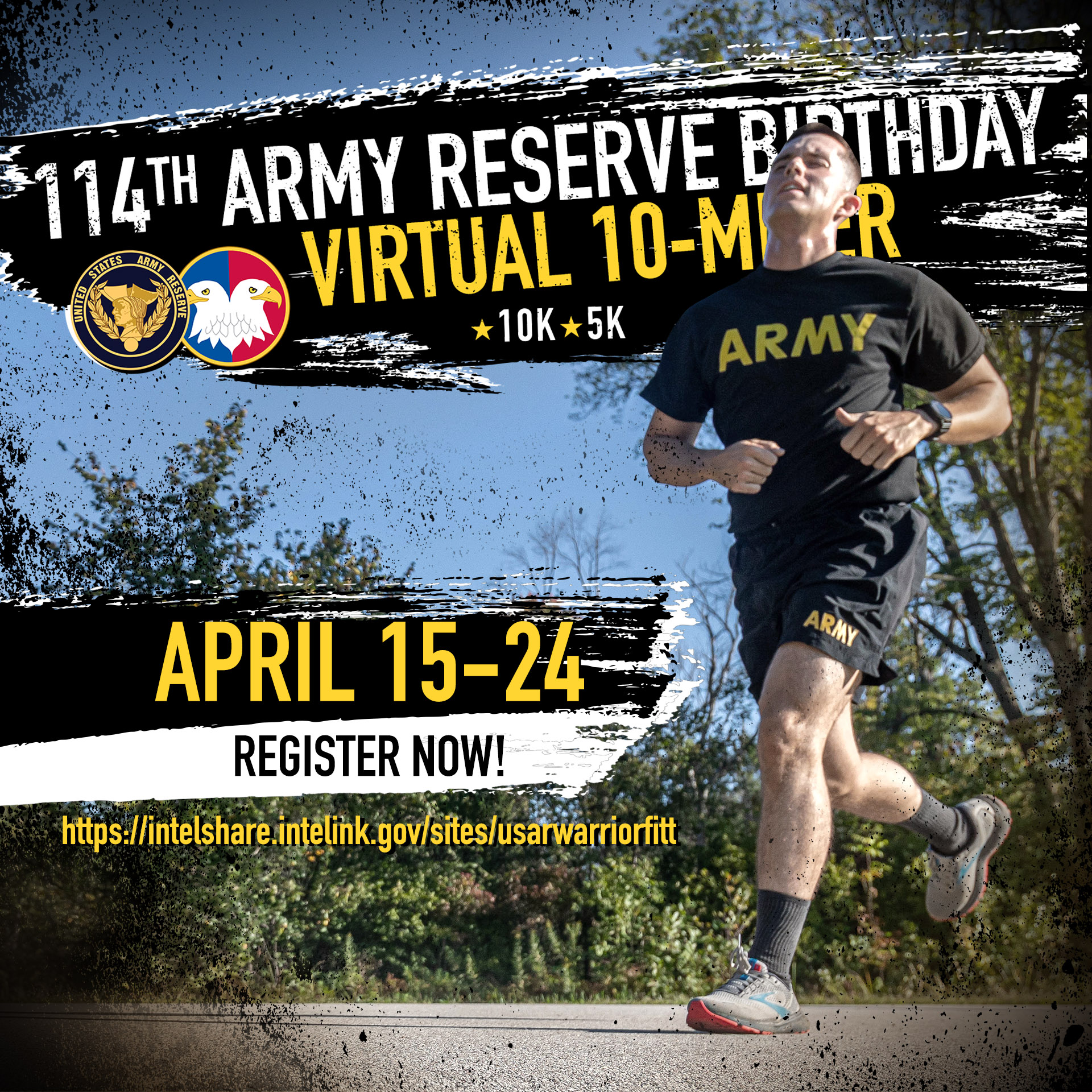 114th Army Reserve Birthday Virtual 10-Miler graphic